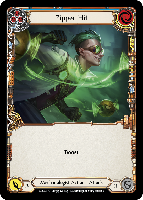 Zipper Hit (Blue) [ARC031-C] (Arcane Rising)  1st Edition Rainbow Foil | Gamers Paradise