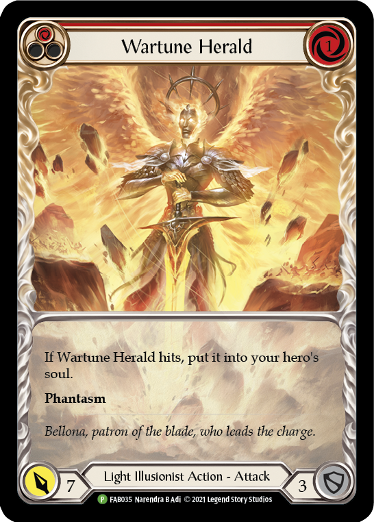 Wartune Herald (Red Extended Art) [FAB035] (Promo)  Rainbow Foil | Gamers Paradise