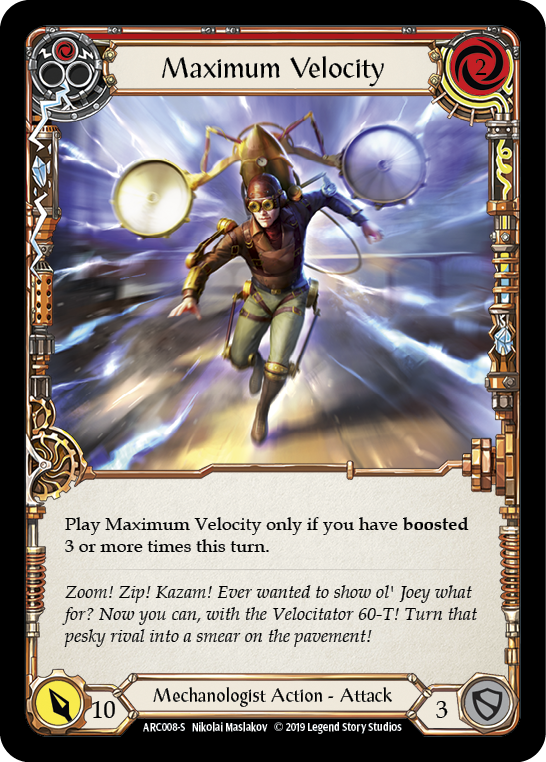 Maximum Velocity [ARC008-S] (Arcane Rising)  1st Edition Rainbow Foil | Gamers Paradise