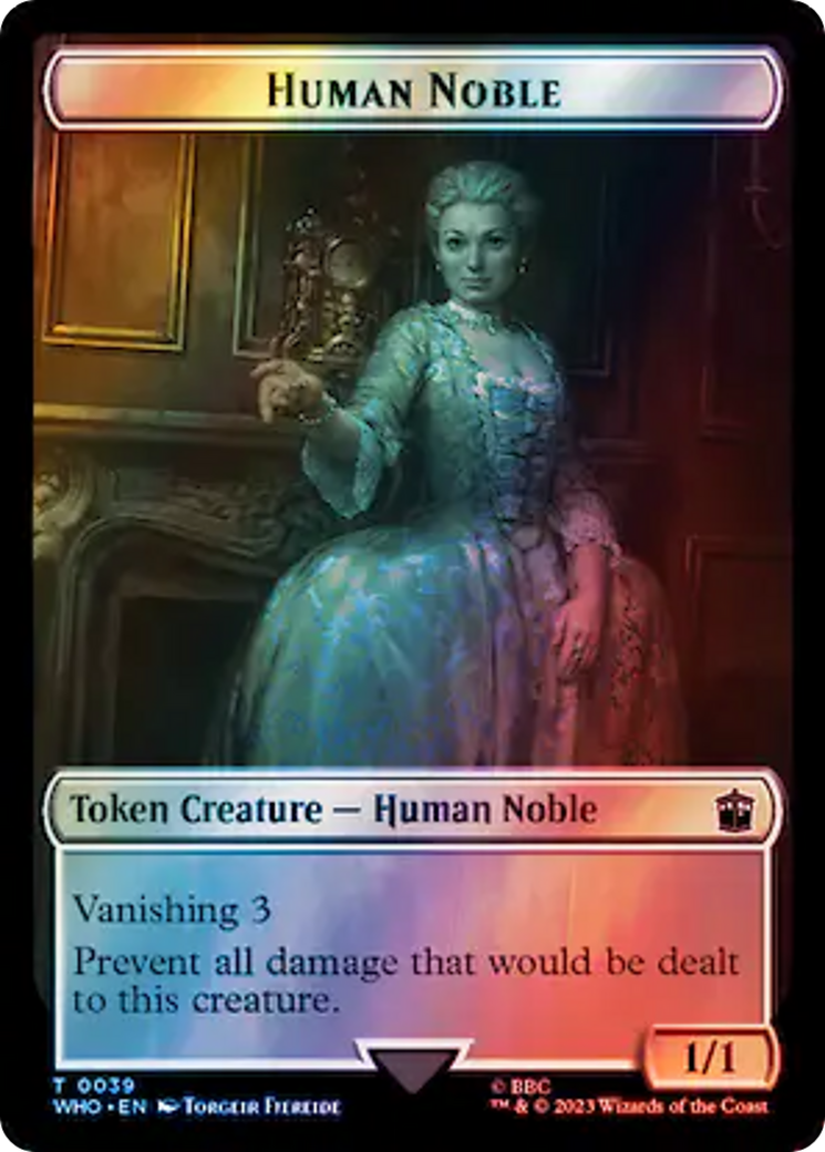Human Noble // Beast Double-Sided Token (Surge Foil) [Doctor Who Tokens] | Gamers Paradise