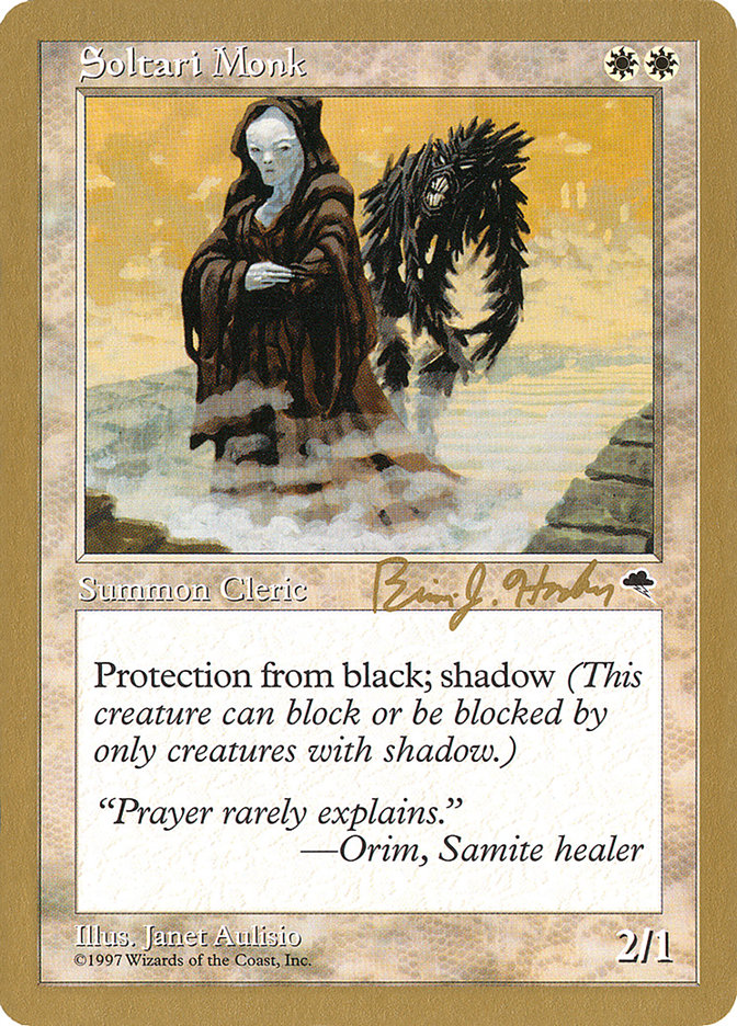 Soltari Monk (Brian Hacker) [World Championship Decks 1998] | Gamers Paradise