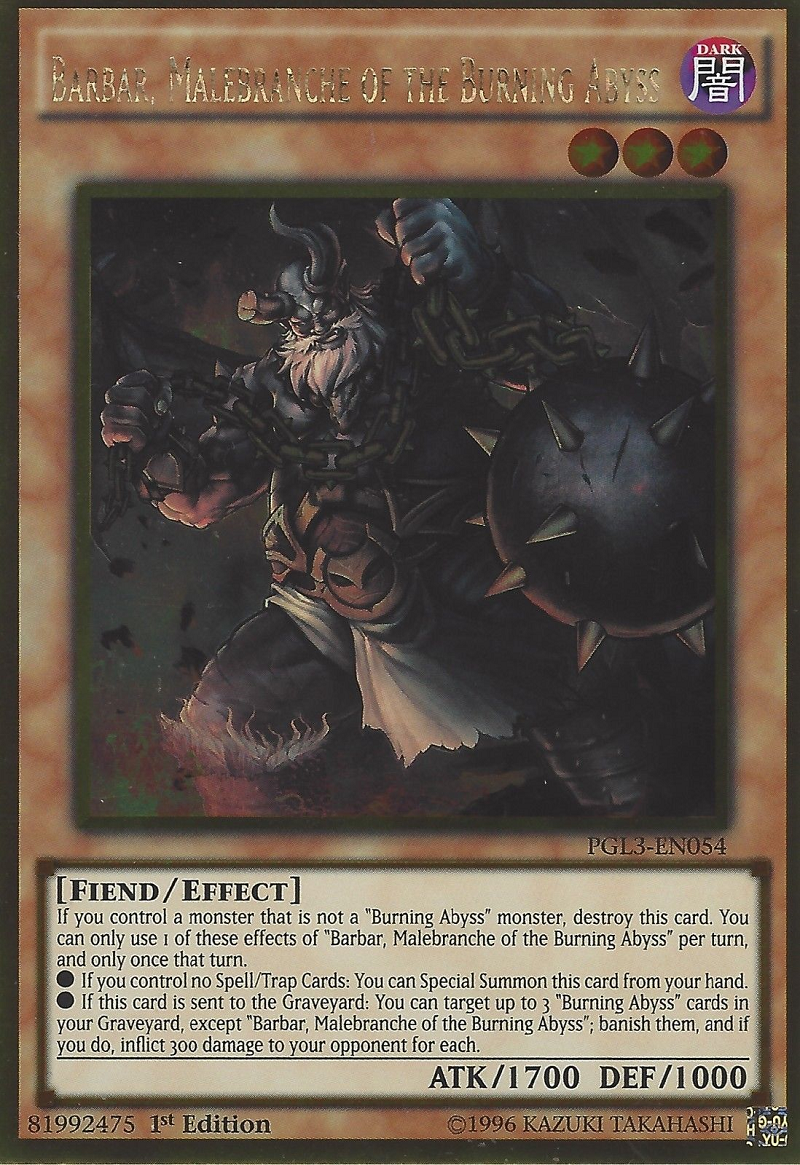 Barbar, Malebranche of the Burning Abyss [PGL3-EN054] Gold Rare | Gamers Paradise