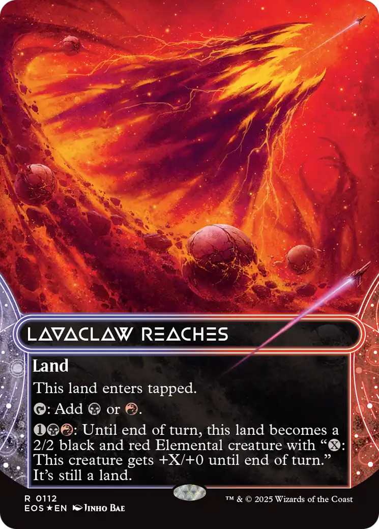 Lavaclaw Reaches (0112) (Borderless) (Galaxy Foil) [Edge of Eternities: Stellar Sights] | Gamers Paradise