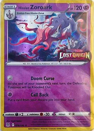 Hisuian Zoroark (076/196) (Lost Origin Stamp) [Sword & Shield: Lost Origin] | Gamers Paradise