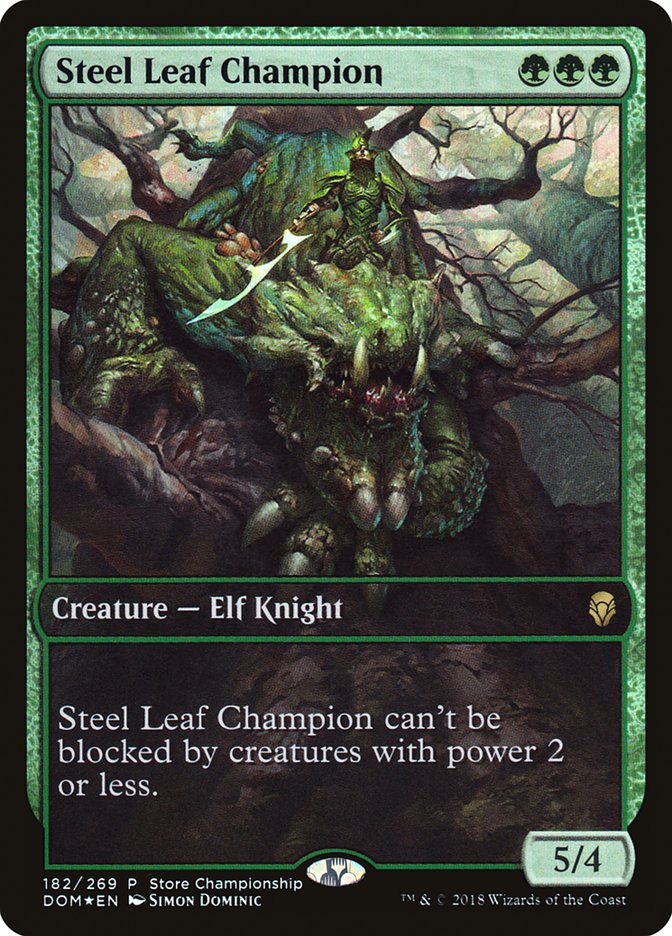 Steel Leaf Champion (Store Championship) (Full Art) [Dominaria Promos] | Gamers Paradise