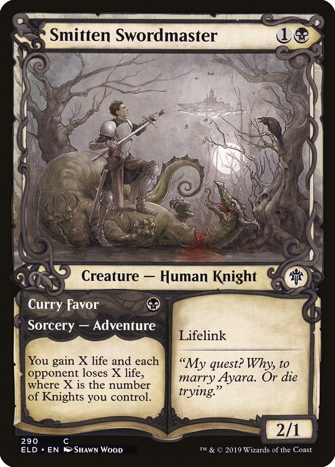 Smitten Swordmaster // Curry Favor (Showcase) [Throne of Eldraine] | Gamers Paradise