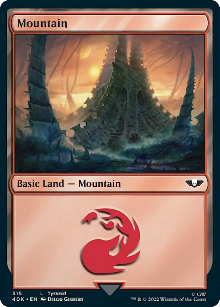 Mountain (315) (Surge Foil) [Warhammer 40,000] | Gamers Paradise