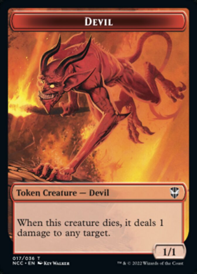 Soldier (33) // Devil Double-Sided Token [Streets of New Capenna Commander Tokens] | Gamers Paradise