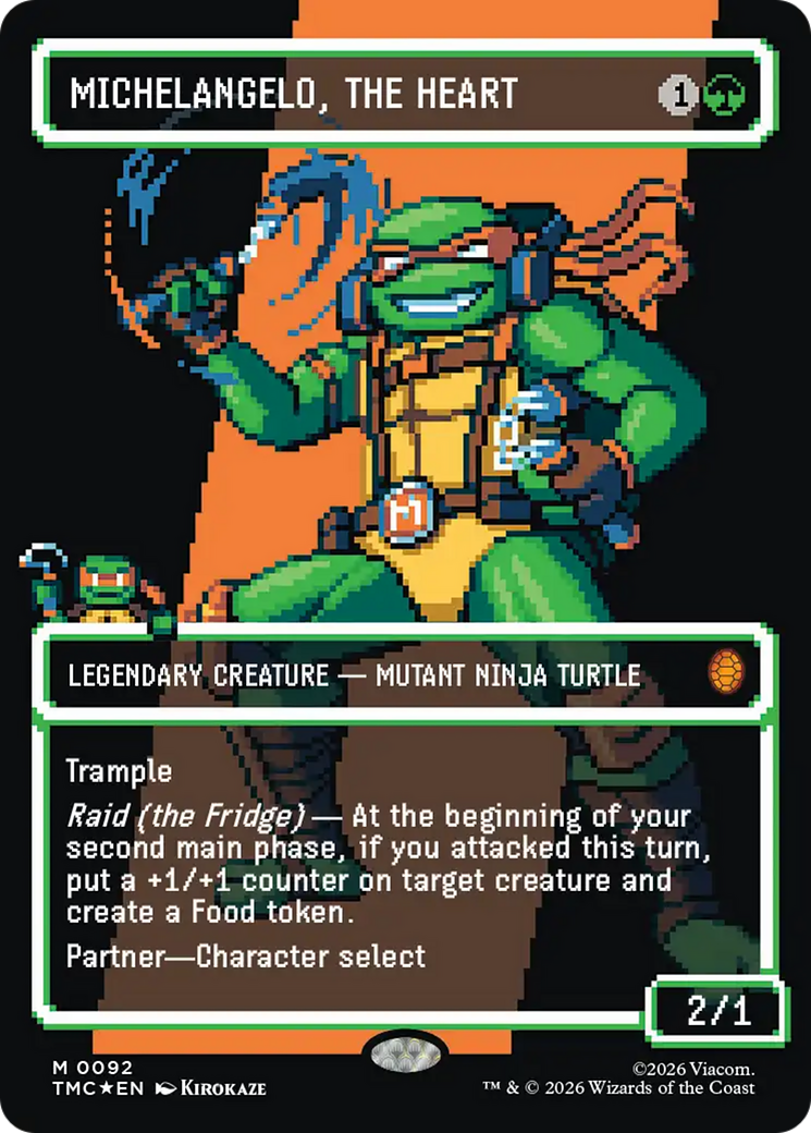 Michelangelo, the Heart (0093) (Borderless) (Surge Foil) [Teenage Mutant Ninja Turtles Commander] | Gamers Paradise