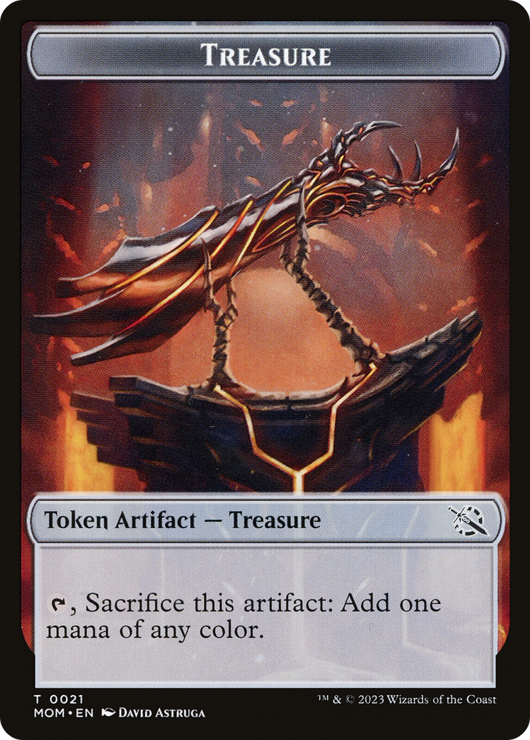 Treasure (21) // Teferi Akosa of Zhalfir Emblem Double-Sided Token [March of the Machine Tokens] | Gamers Paradise