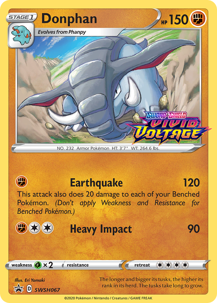 Donphan (SWSH067) (Prerelease Promo) [Sword & Shield: Black Star Promos] | Gamers Paradise