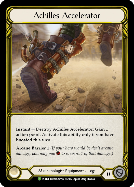 Achilles Accelerator (Golden) [FAB101] (Promo)  Cold Foil | Gamers Paradise