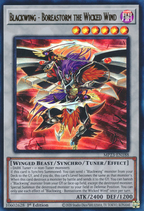 Blackwing - Boreastorm the Wicked Wind [MP23-EN188] Ultra Rare | Gamers Paradise