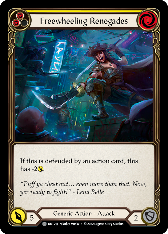 Freewheeling Renegades (Yellow) [OUT211] (Outsiders)  Rainbow Foil | Gamers Paradise