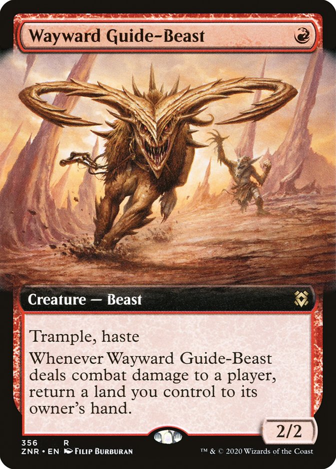 Wayward Guide-Beast (Extended Art) [Zendikar Rising] | Gamers Paradise