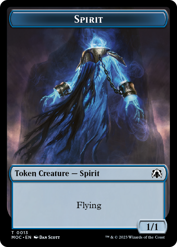 Spirit (9) // Spirit (13) Double-Sided Token [March of the Machine Commander Tokens] | Gamers Paradise