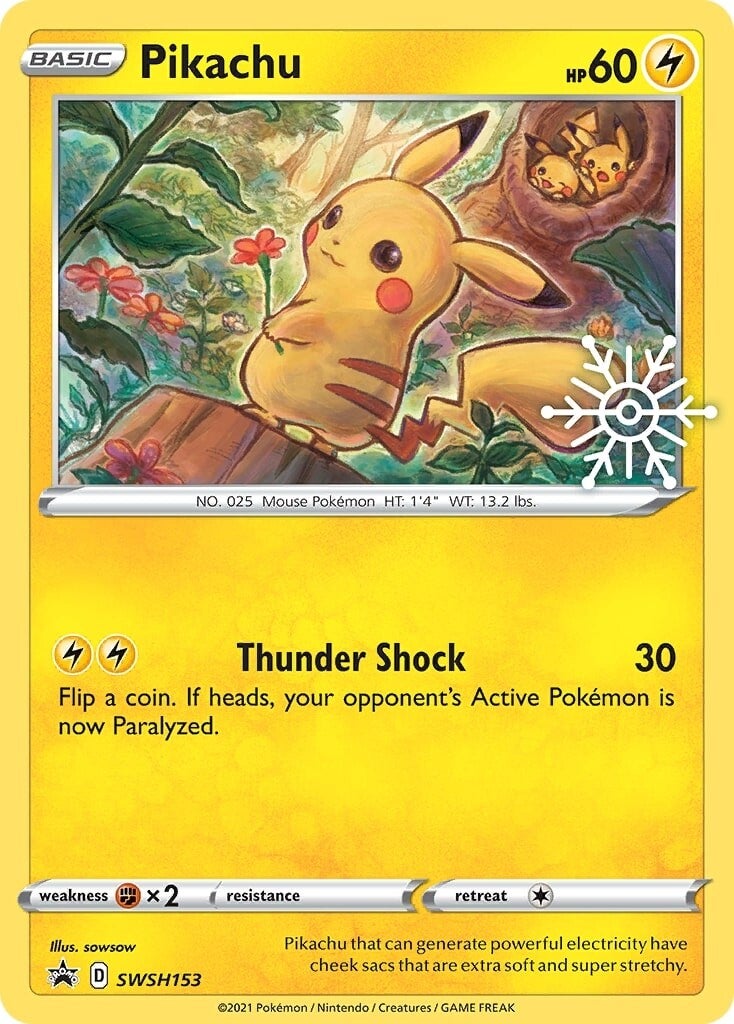 Pikachu (SWSH153) (Holiday Calendar) [Sword & Shield: Black Star Promos] | Gamers Paradise