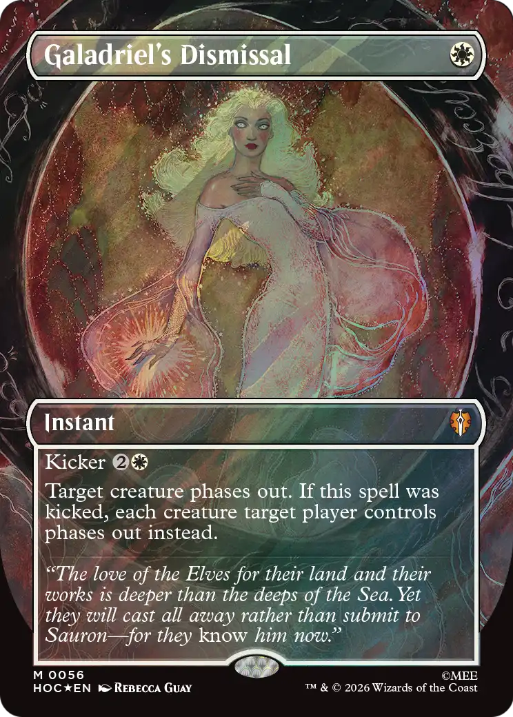 Galadriel's Dismissal (Borderless) (Surge Foil) [The Hobbit: Eternal-Legal] | Gamers Paradise
