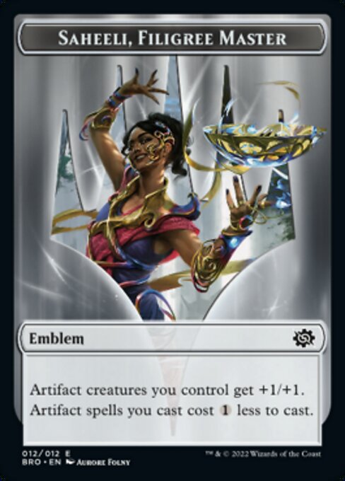 Powerstone // Saheeli, Filigree Master Emblem Double-Sided Token [The Brothers' War Tokens] | Gamers Paradise