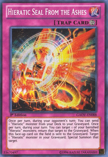 Hieratic Seal From the Ashes [GAOV-EN088] Secret Rare | Gamers Paradise