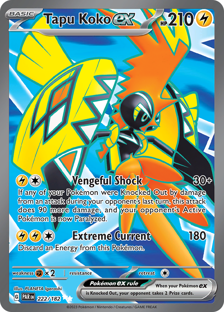 Tapu Koko ex (222/182) [Scarlet & Violet: Paradox Rift] | Gamers Paradise