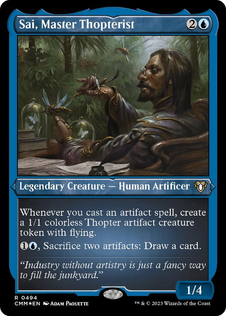 Sai, Master Thopterist (Foil Etched) [Commander Masters] | Gamers Paradise