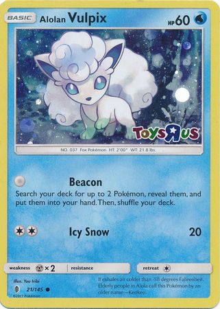 Alolan Vulpix (21/145) (Toys R Us Promo) [Sun & Moon: Guardians Rising] | Gamers Paradise