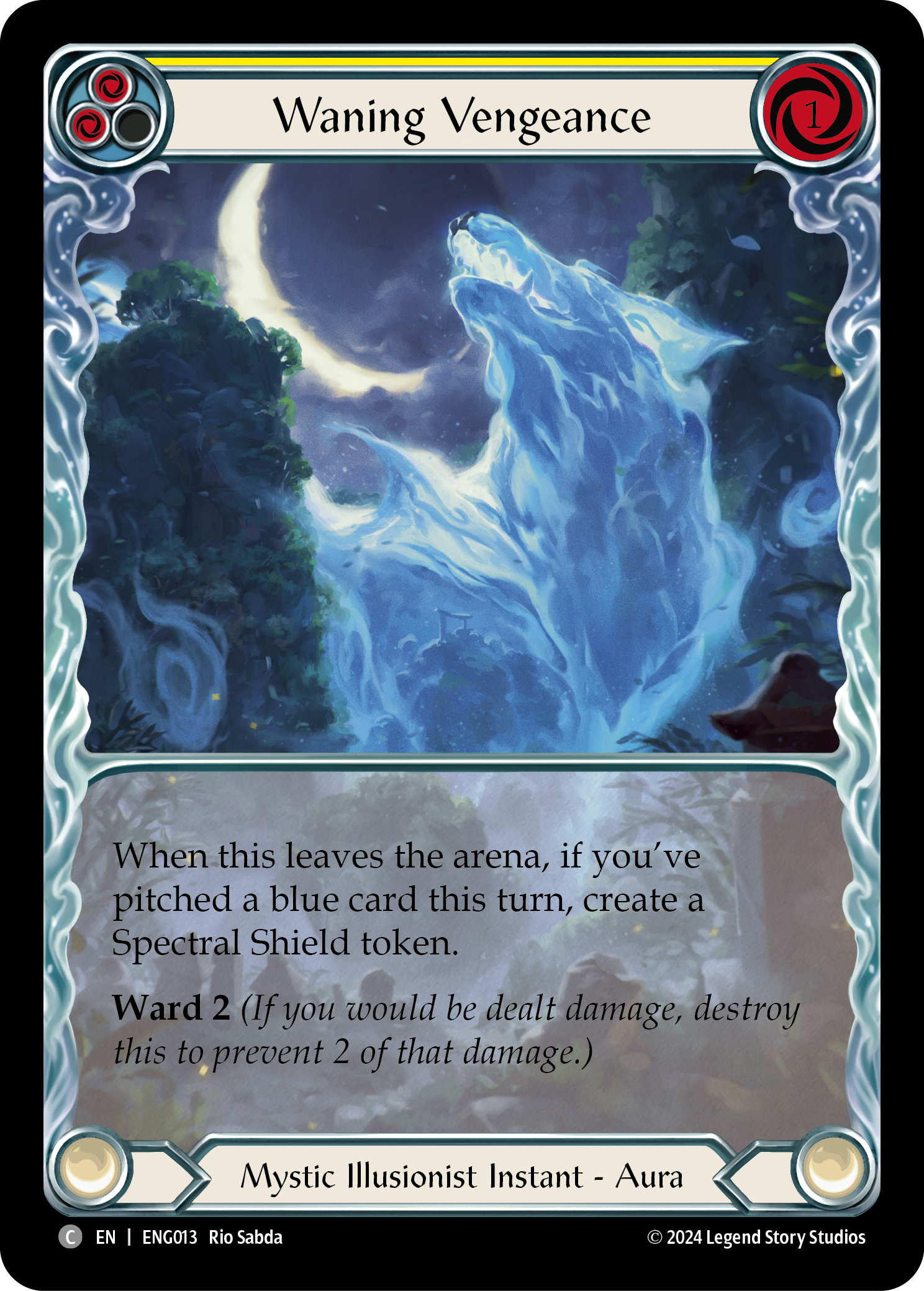 Waning Vengeance (Yellow) [ENG013] (Part the Mistveil Enigma Blitz Deck) | Gamers Paradise