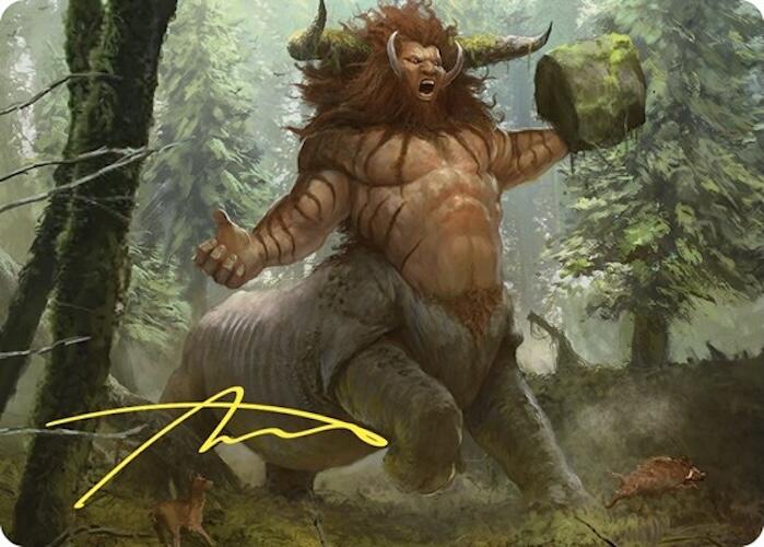 Stonehoof Chieftain Art Card (Gold-Stamped Signature) [Commander Masters Art Series] | Gamers Paradise