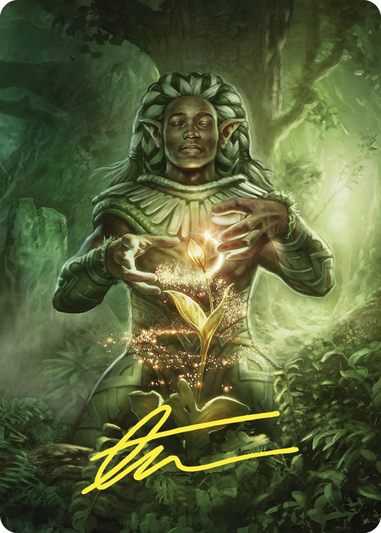 Elvish Mystic Art Card (Gold-Stamped Signature) [Commander Masters Art Series] | Gamers Paradise