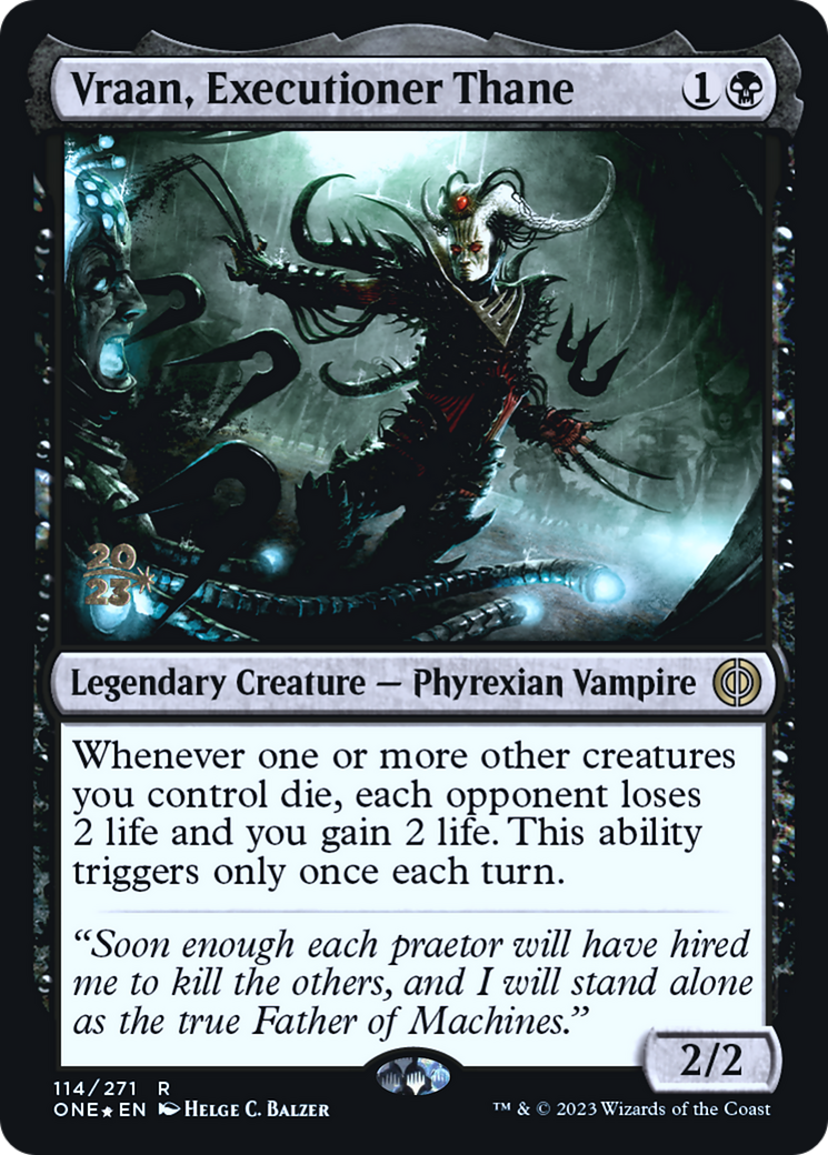 Vraan, Executioner Thane [Phyrexia: All Will Be One Prerelease Promos] | Gamers Paradise