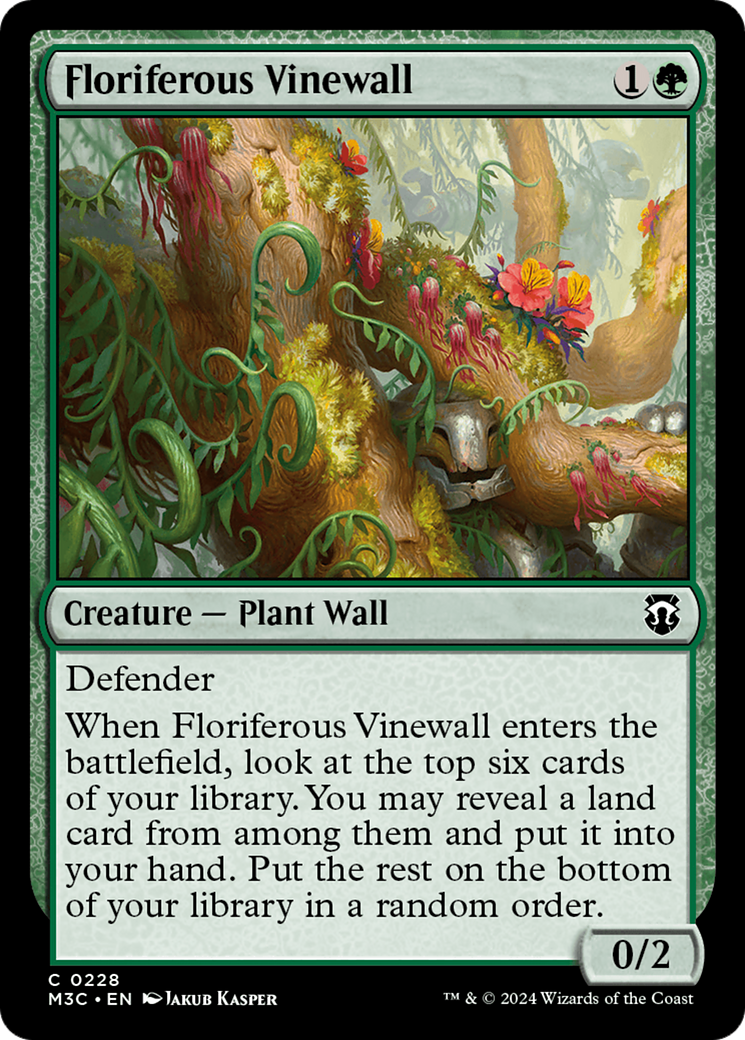 Floriferous Vinewall (Ripple Foil) [Modern Horizons 3 Commander] | Gamers Paradise