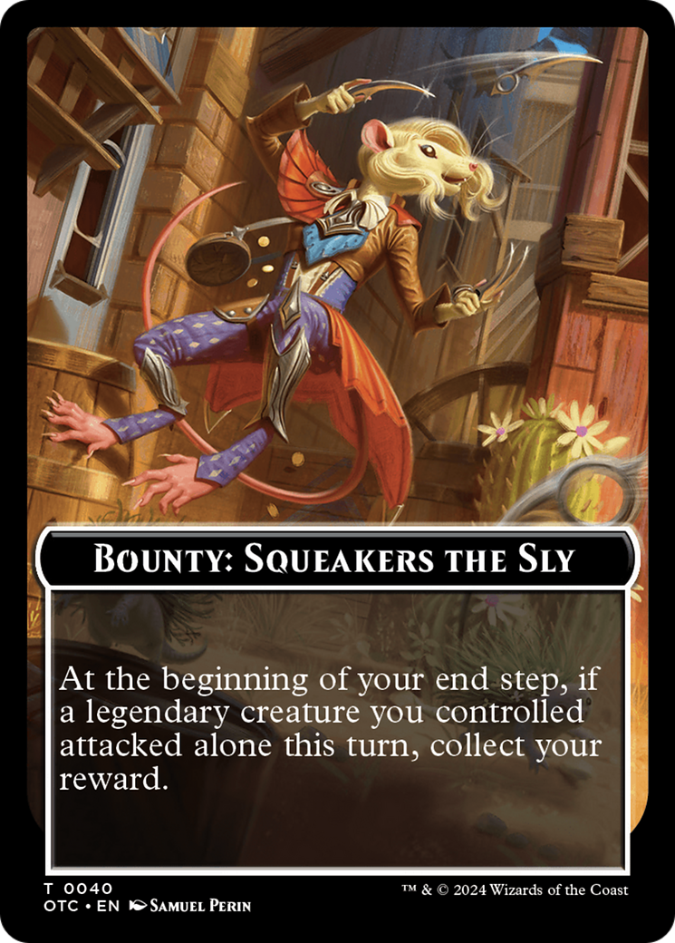 Bounty: Squeakers the Sly // Bounty Rules Double-Sided Token [Outlaws of Thunder Junction Commander Tokens] | Gamers Paradise