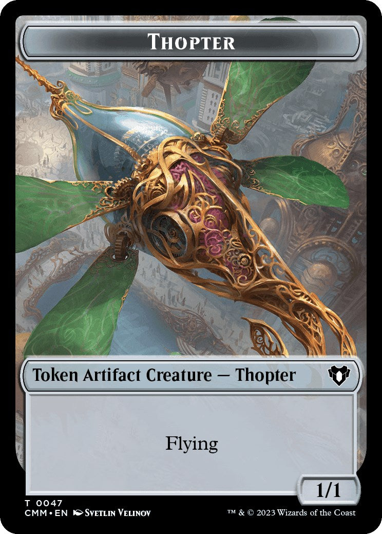 Thopter // Emblem - Daretti, Scrap Savant Double-Sided Token [Commander Masters Tokens] | Gamers Paradise