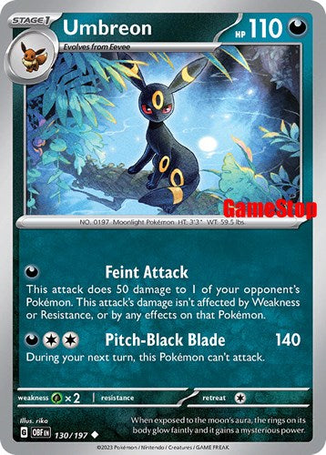 Umbreon (130/197) (GameStop Exclusive) [Scarlet & Violet: Obsidian Flames] | Gamers Paradise