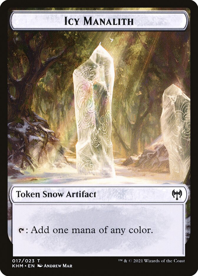 Elf Warrior // Icy Manalith Double-Sided Token [Kaldheim Tokens] | Gamers Paradise