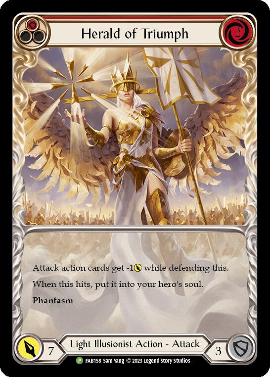 Herald of Triumph (Red) [FAB158] (Promo)  Rainbow Foil | Gamers Paradise