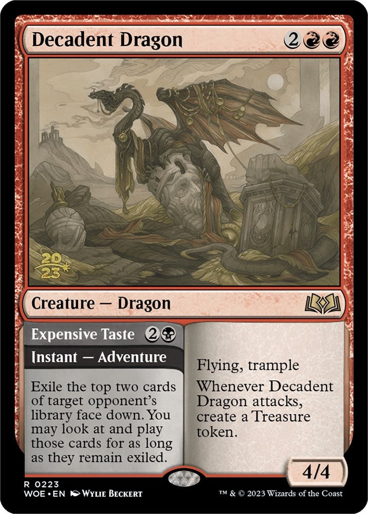 Decadent Dragon // Expensive Taste [Wilds of Eldraine Prerelease Promos] | Gamers Paradise
