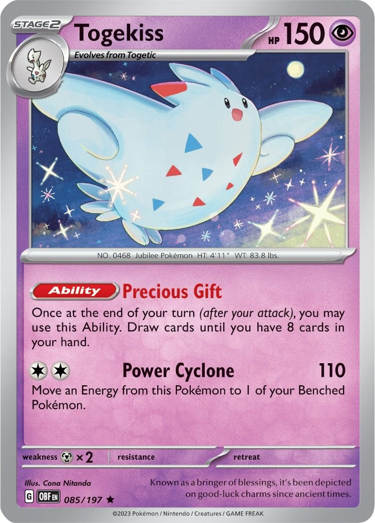 Togekiss (085/197) (Theme Deck Exclusive) [Scarlet & Violet: Obsidian Flames] | Gamers Paradise