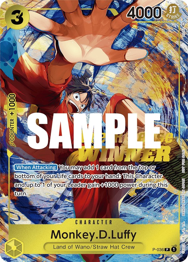 Monkey.D.Luffy (Pre-Release Tournament) [Winner] [One Piece Promotion Cards] | Gamers Paradise