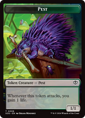 Fractal (0004) // Pest (0008) Double-Sided Token [Secrets of Strixhaven Tokens] | Gamers Paradise