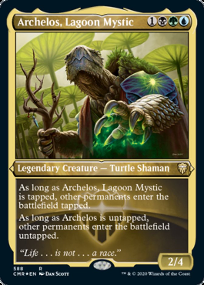 Archelos, Lagoon Mystic (Etched) [Commander Legends] | Gamers Paradise