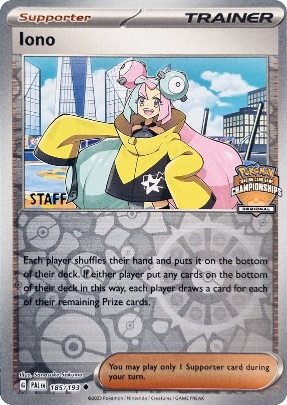 Iono (185/193) (Regional Championships Promo Staff) [League & Championship Cards] | Gamers Paradise