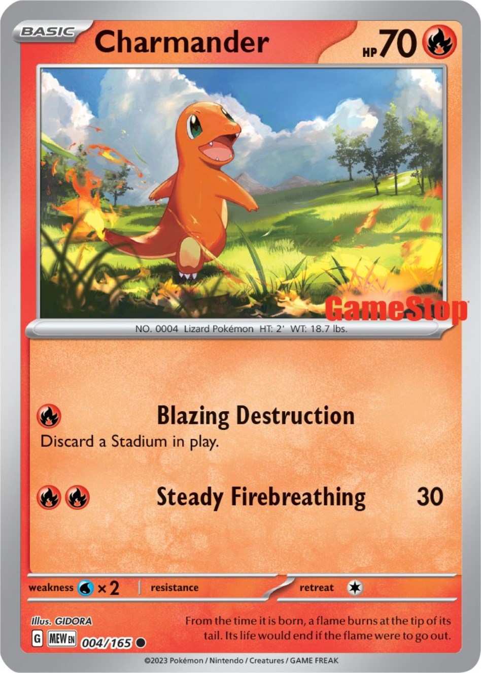 Charmander (004/165) (GameStop Exclusive) [Scarlet & Violet: 151] | Gamers Paradise