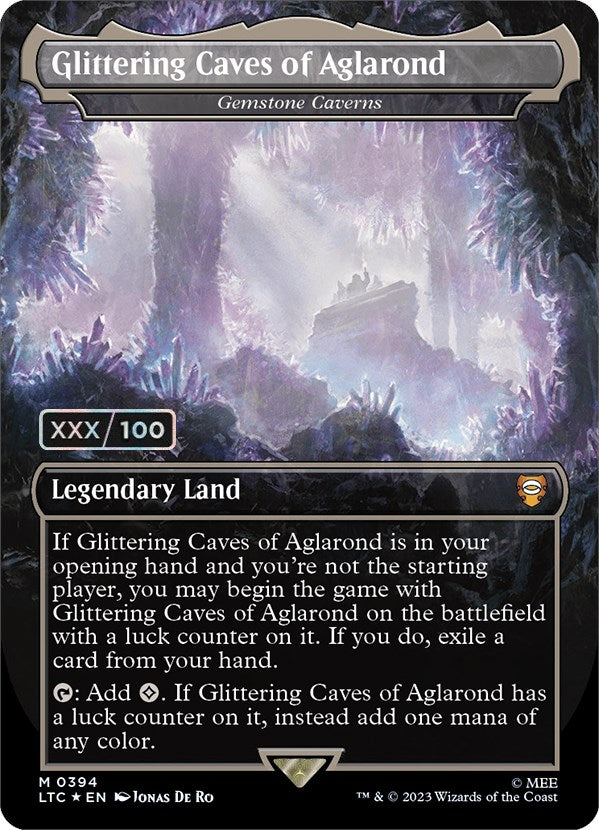 Glittering Caves of Aglarond - Gemstone Caverns (Borderless) (Serialized) [The Lord of the Rings: Tales of Middle-Earth Commander] | Gamers Paradise