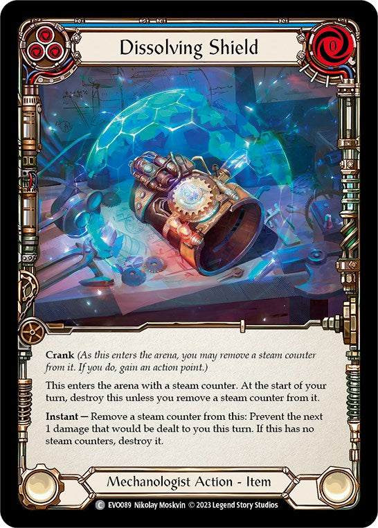 Dissolving Shield (Blue) [EVO089] (Bright Lights)  Rainbow Foil | Gamers Paradise
