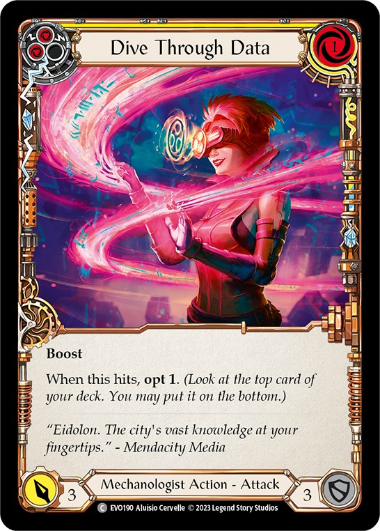 Dive Through Data (Yellow) [EVO190] (Bright Lights)  Rainbow Foil | Gamers Paradise