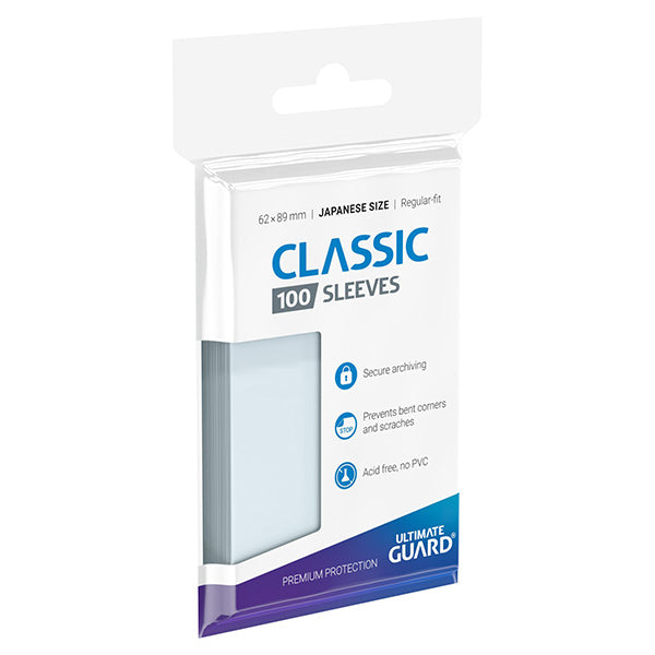 Ultimate Guard Card Sleeves: Classic Soft Sleeves Japanese Size- Transparent (100) | Gamers Paradise