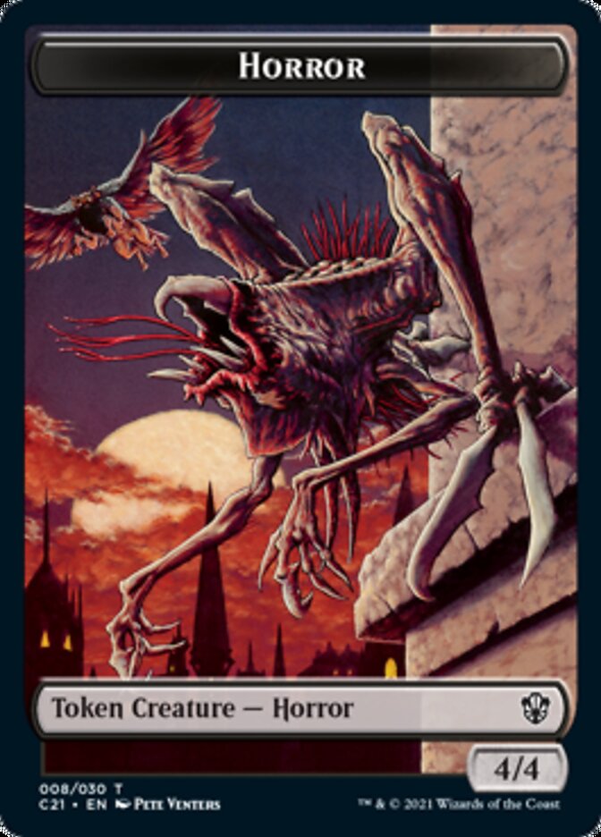 Zombie // Horror Double-Sided Token [Commander 2021 Tokens] | Gamers Paradise