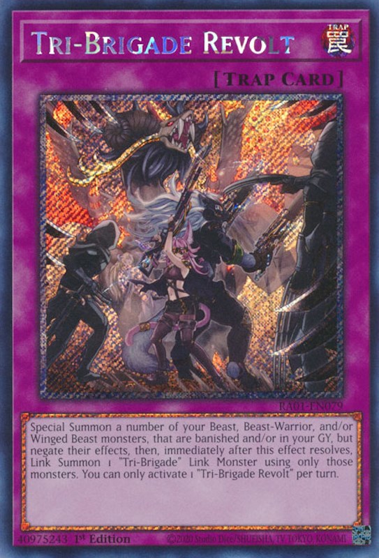 Tri-Brigade Revolt [RA01-EN079] Platinum Secret Rare | Gamers Paradise